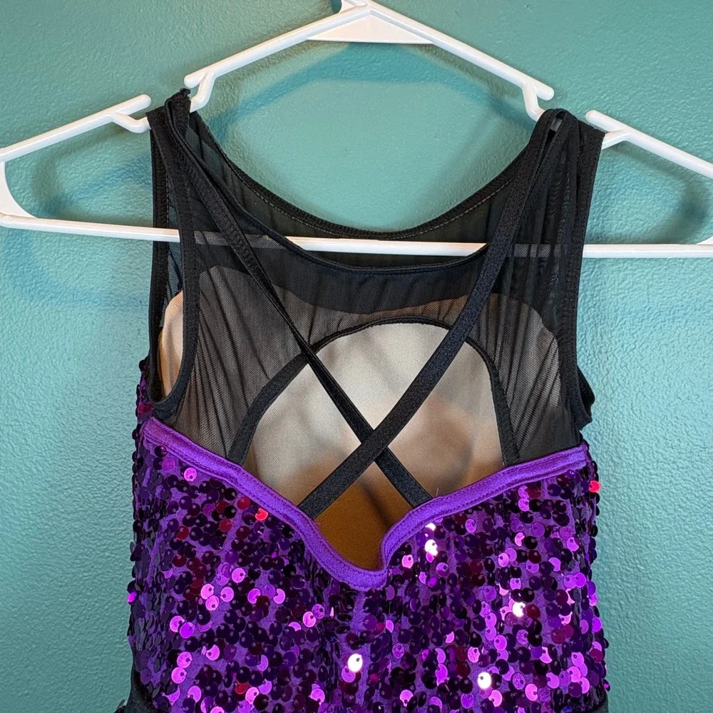 Weissman Purple‎ Sequin Ombre Dance Costume Lyrical Jazz Girls MC